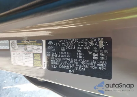 2015 Kia Soul z USA, uszkodzony, nr VIN KNDJN2A27F7153346